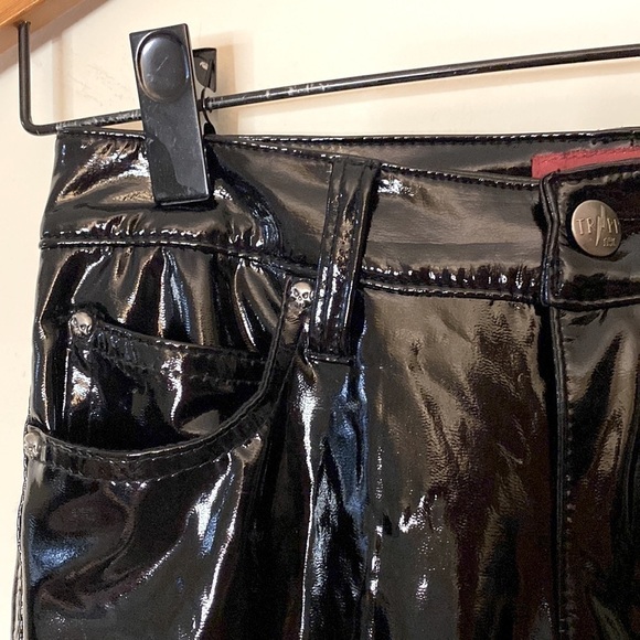 TRIPP NYC Vinyl Low Rise Skinny Pants In Patent Leather Black - Picture 6 of 8